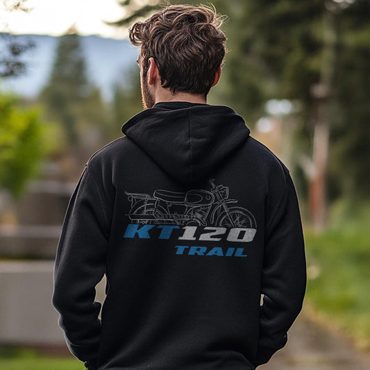Suzuki KT120 Trail Inspired Hoodie - Motorcycle Sweatshirt for Riders