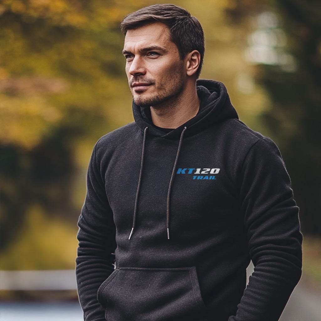 Suzuki KT120 Trail Inspired Hoodie - Motorcycle Sweatshirt for Riders