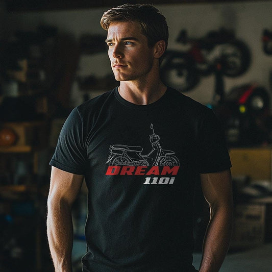 Honda Dream 110i Inspired T-Shirt - Motorcycle Tee Shirt for Riders