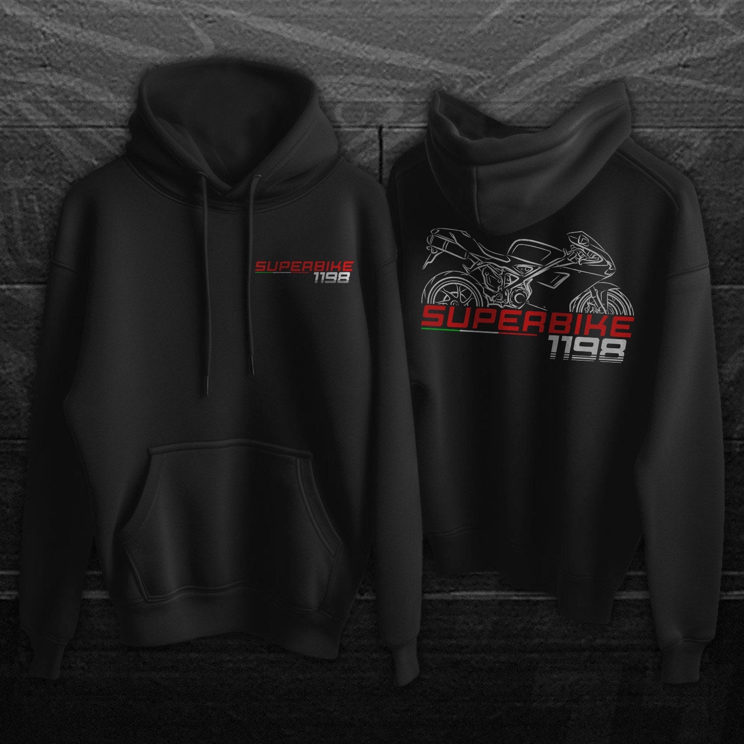 Ducati Superbike 1198 Inspired Hoodie - Motorcycle Sweatshirt for Riders
