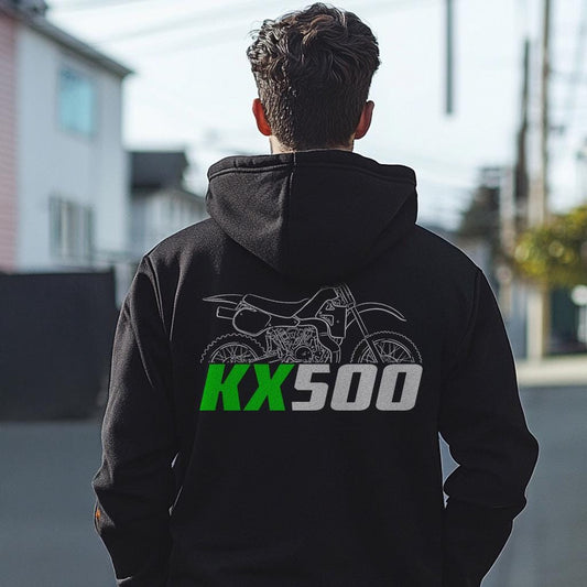 Kawasaki KX500 Inspired Hoodie - Motorcycle Sweatshirt for Riders