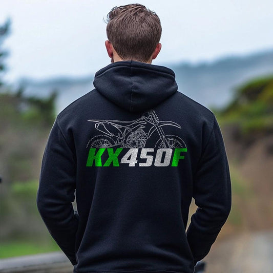 Kawasaki KX450 F & X Inspired Hoodie - Motorcycle Sweatshirt for Riders