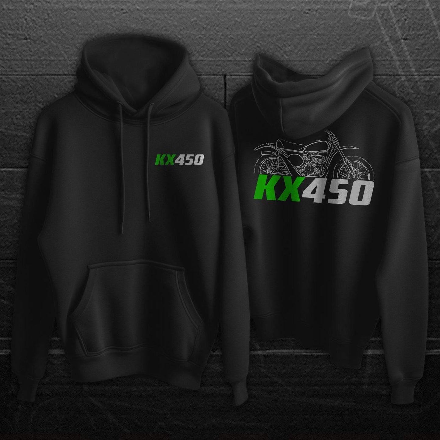 Kawasaki KX450 1974 Inspired Hoodie - Motorcycle Sweatshirt for Riders