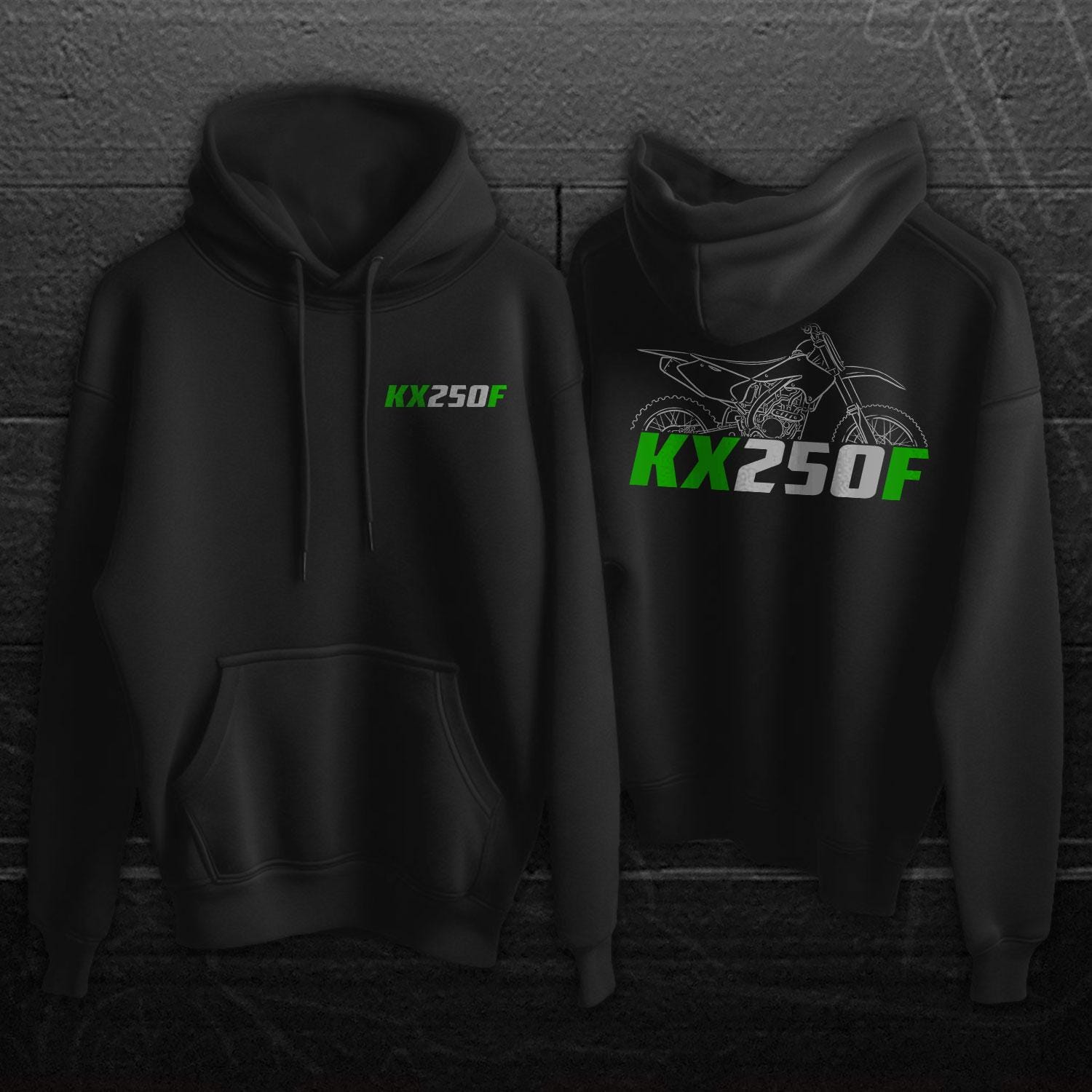 Kawasaki KX250F Inspired Hoodie - Motorcycle Sweatshirt for Riders