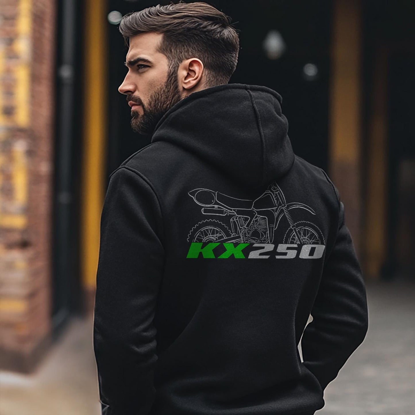 Kawasaki KX250 1974 - 1986 Inspired Hoodie - Motorcycle Sweatshirt for Riders
