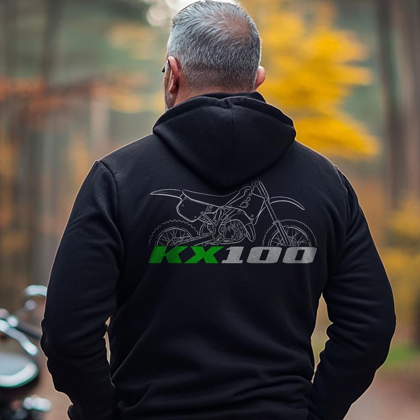 Kawasaki KX100 Inspired Hoodie - Motorcycle Sweatshirt for Riders