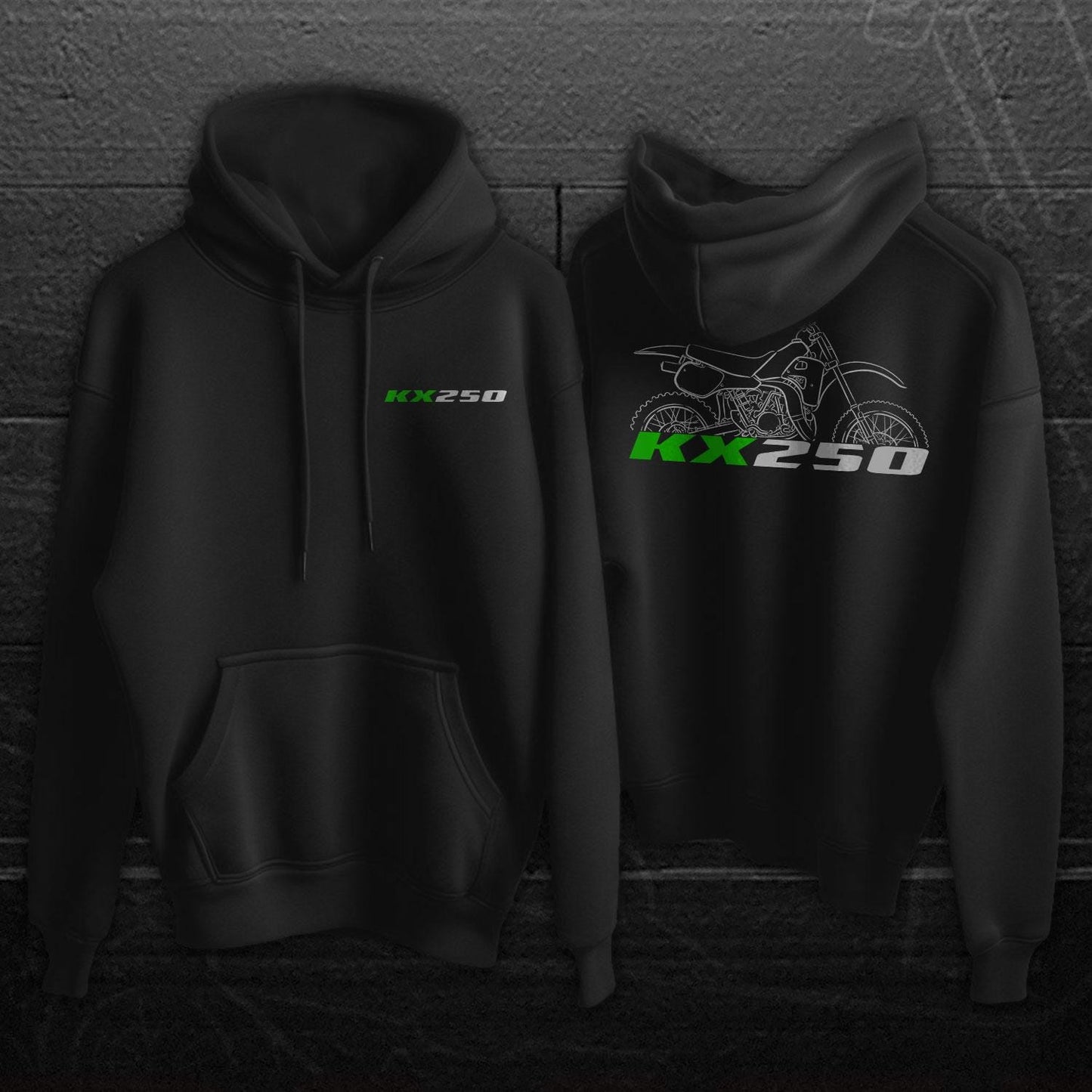 Kawasaki KX250 1974 - 1986 Inspired Hoodie - Motorcycle Sweatshirt for Riders