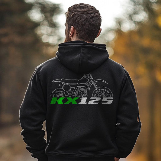 Kawasaki KX125 1974 - 1987 Inspired Hoodie - Motorcycle Sweatshirt for Riders