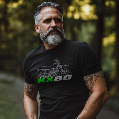 Kawasaki KX80 1979 - 1985 Inspired T-Shirt - Motorcycle Tee Shirt for Riders