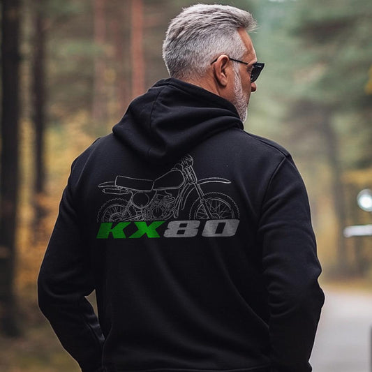Kawasaki KX80 1979 - 1985 Inspired Hoodie - Motorcycle Sweatshirt for Riders