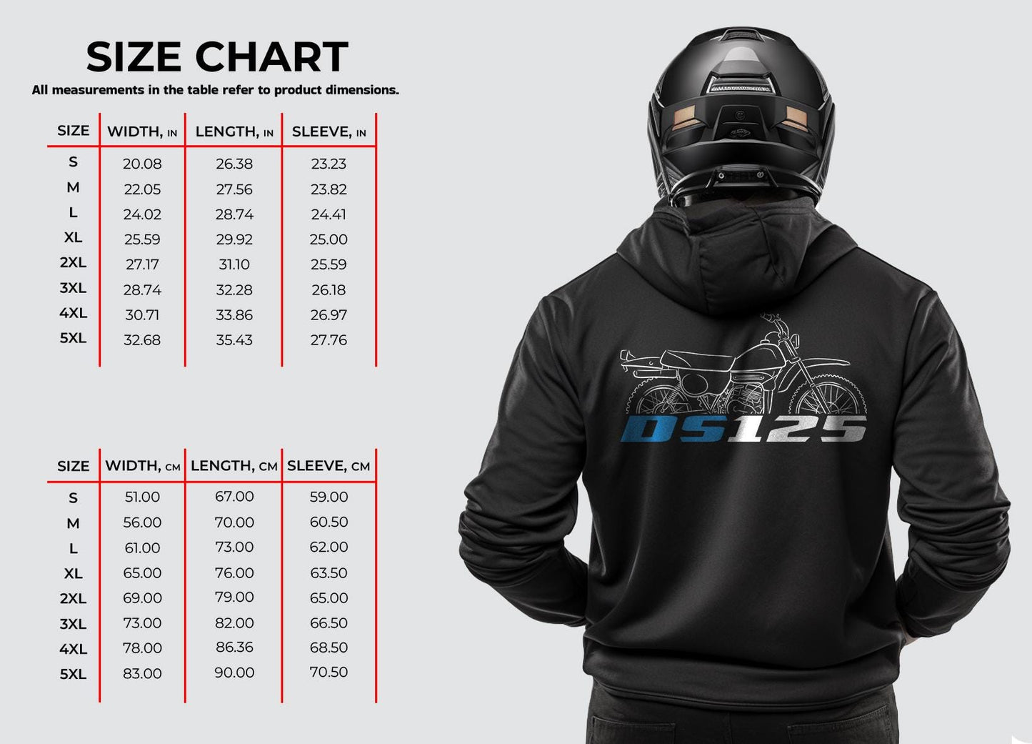 Suzuki DS125 Inspired Hoodie - Motorcycle Sweatshirt for Riders