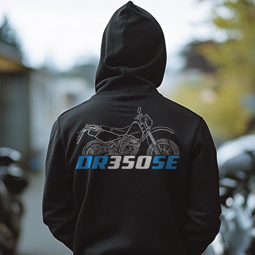 Suzuki DR350 Inspired Hoodie - Motorcycle Sweatshirt for Riders