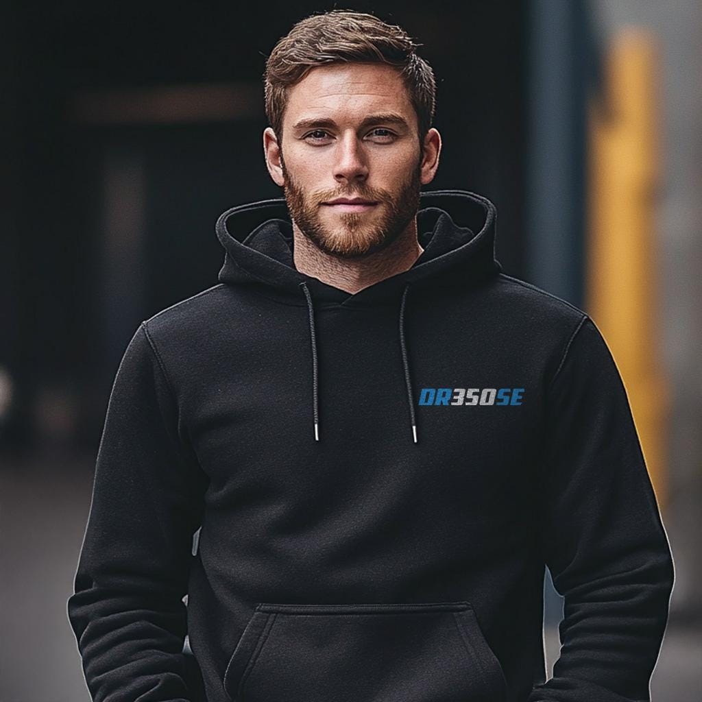 Suzuki DR350 Inspired Hoodie - Motorcycle Sweatshirt for Riders