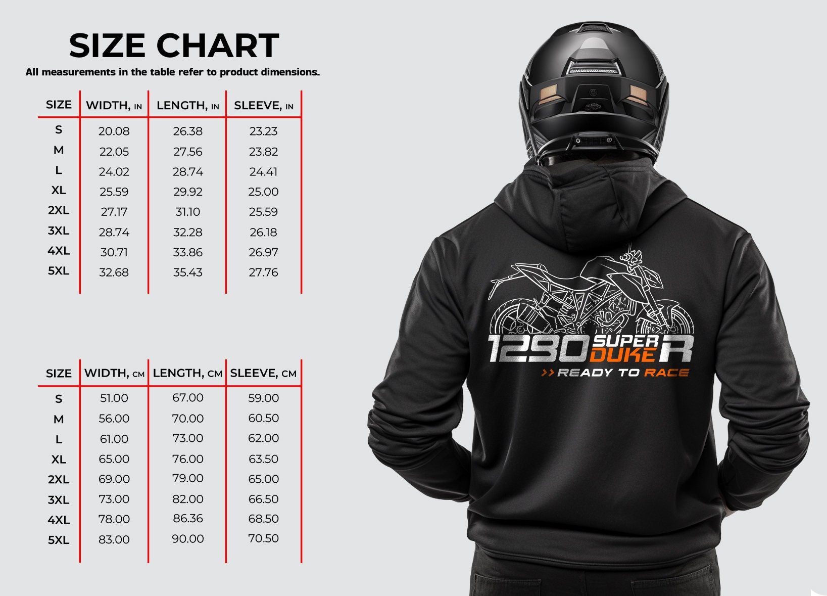 KTM 1290 Super Duke R Hoodie - Motorcycle Sweatshirt for Riders