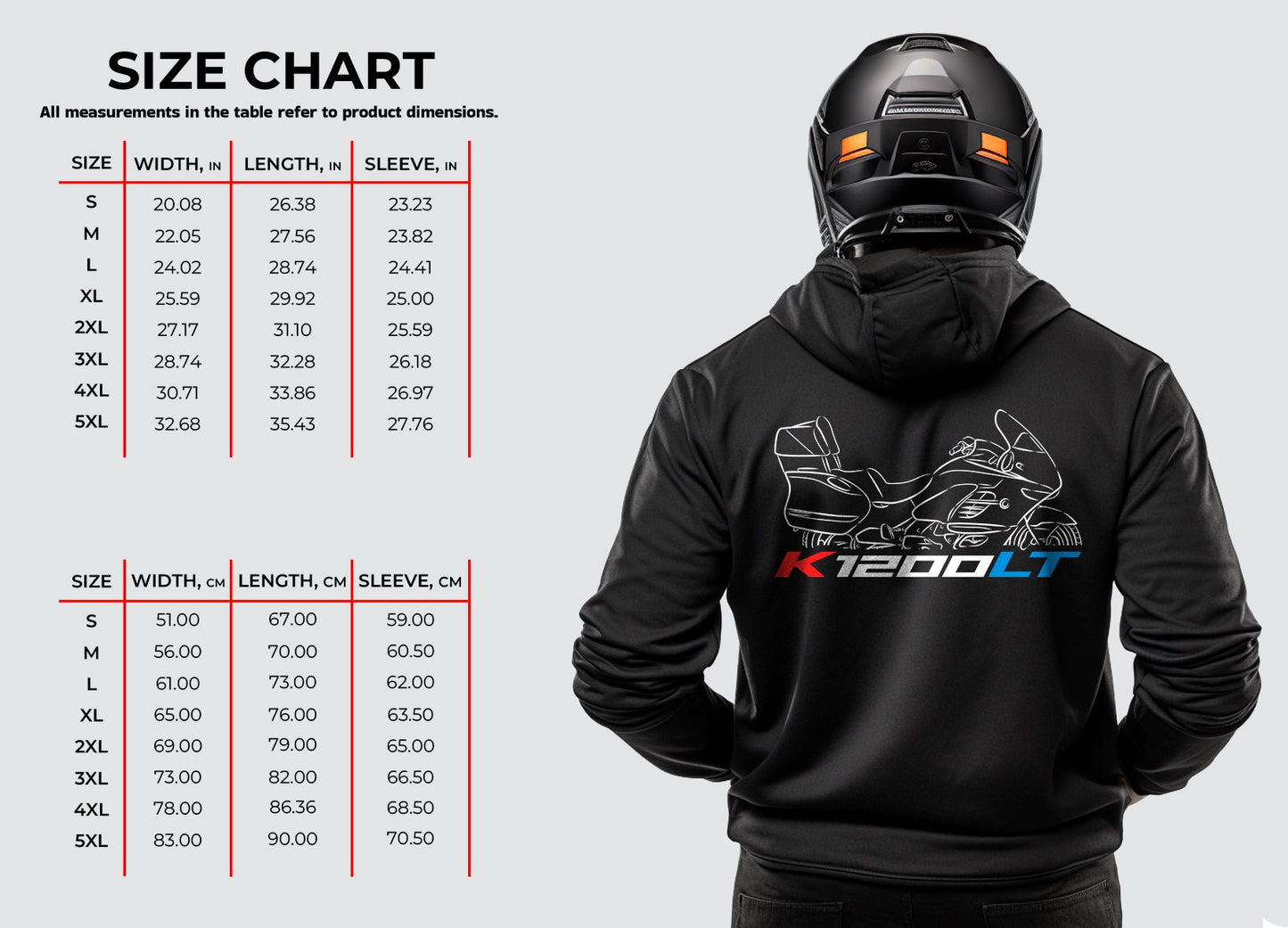 BMW K1200LT Hoodie - Motorcycle Sweatshirt for Motorrad Riders