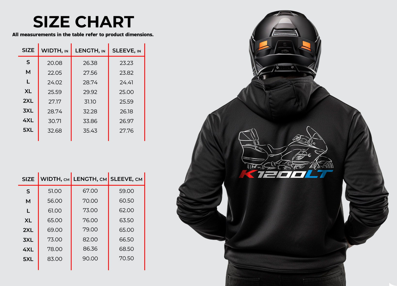 BMW K1200LT Hoodie - Motorcycle Sweatshirt for Motorrad Riders