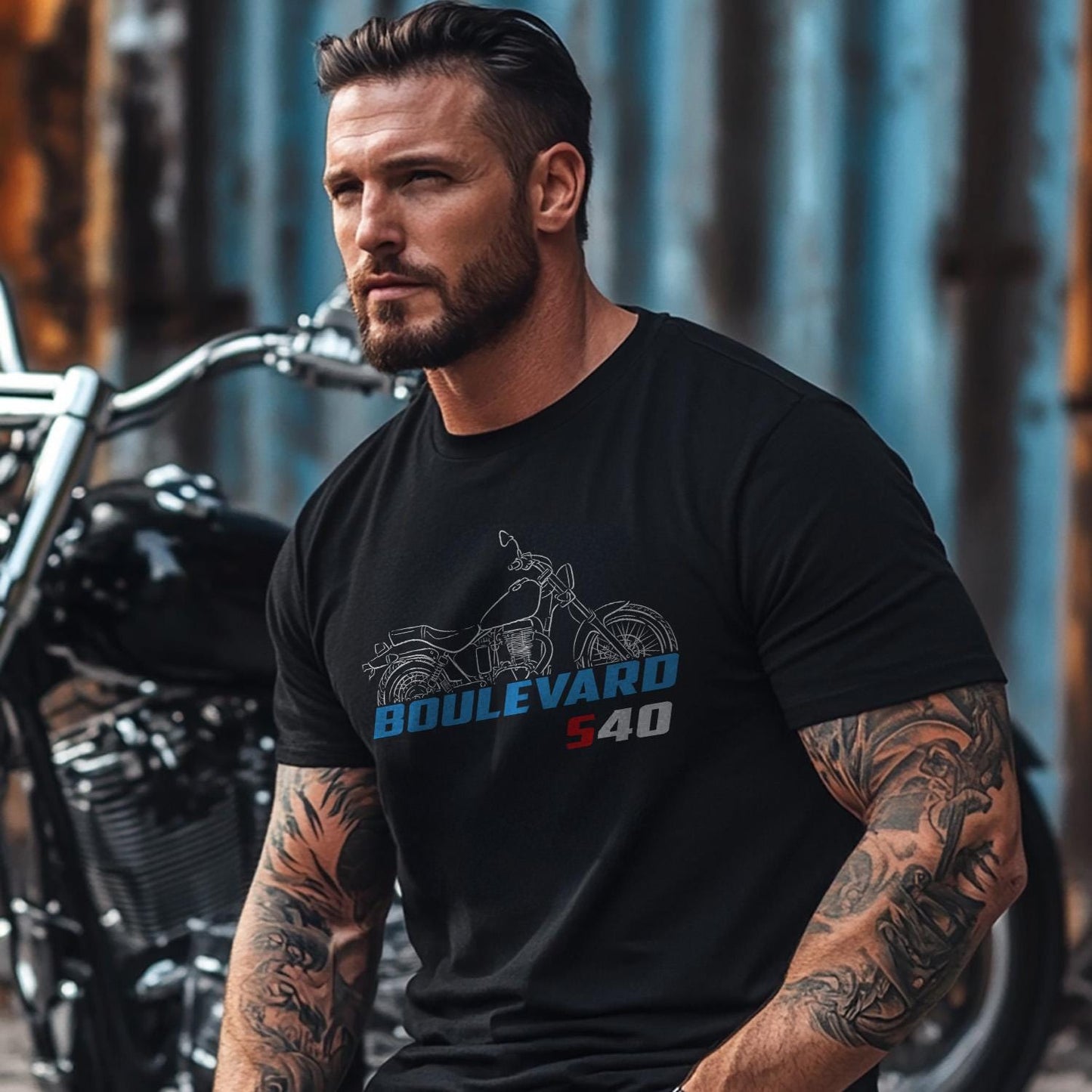 Suzuki Boulevard S40 Inspired T-Shirt - Motorcycle Tee Shirt for Riders