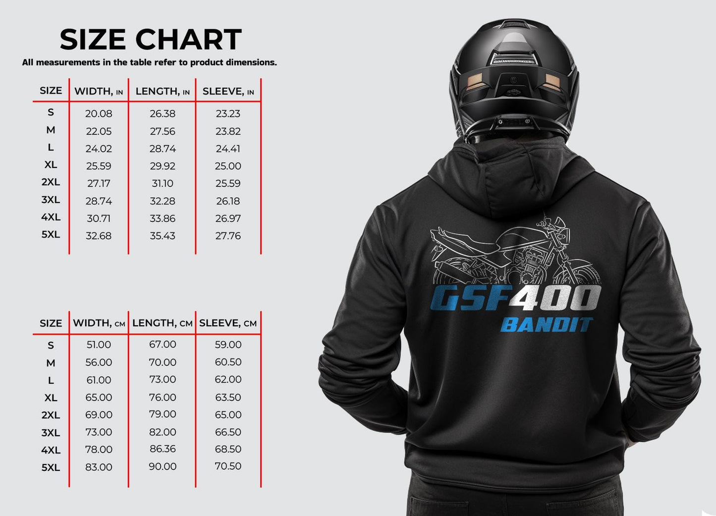 Suzuki GSF400 Bandit Inspired Hoodie - Motorcycle Sweatshirt for Riders