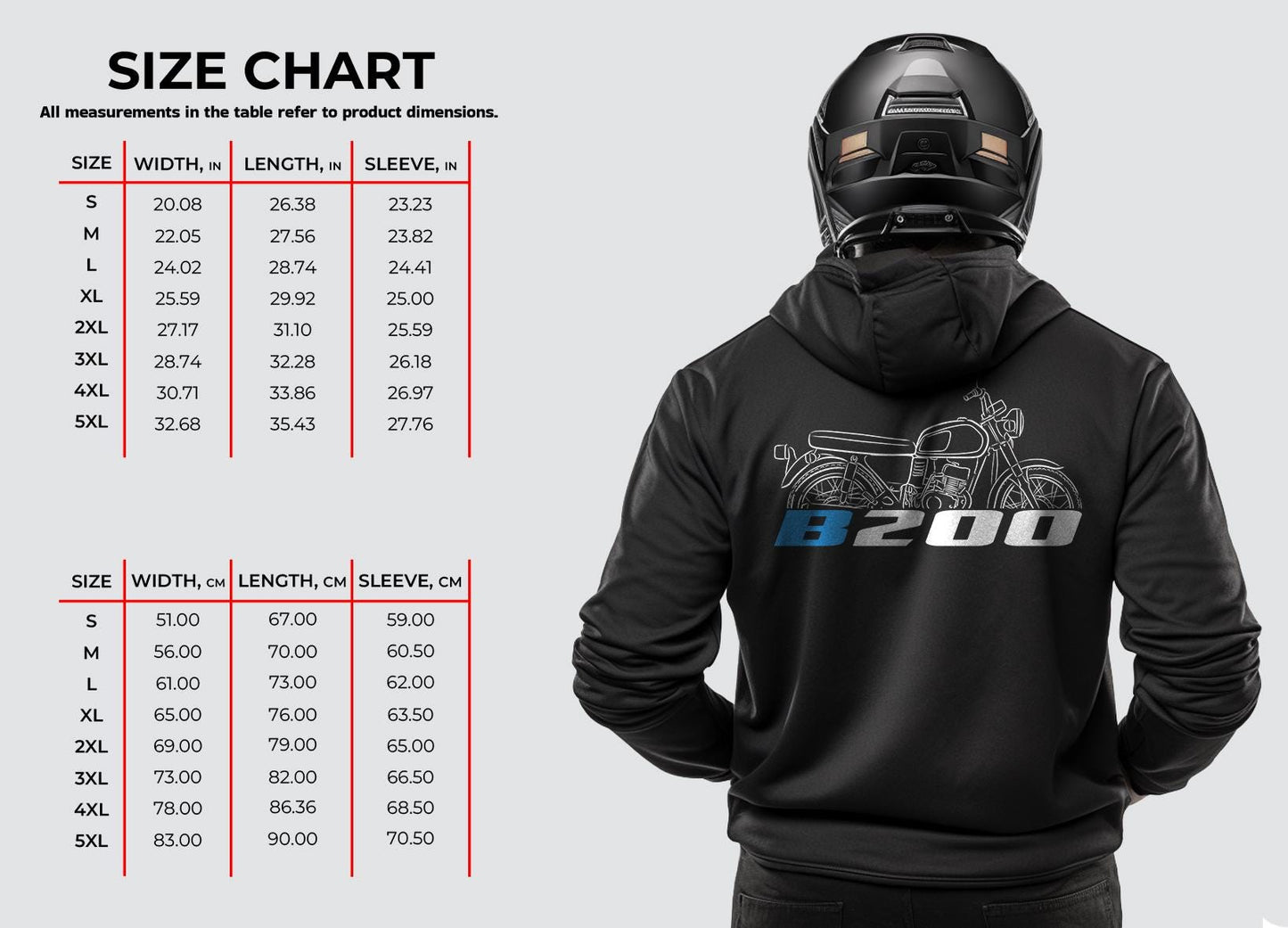 Suzuki B200 Inspired Hoodie - Motorcycle Sweatshirt for Riders