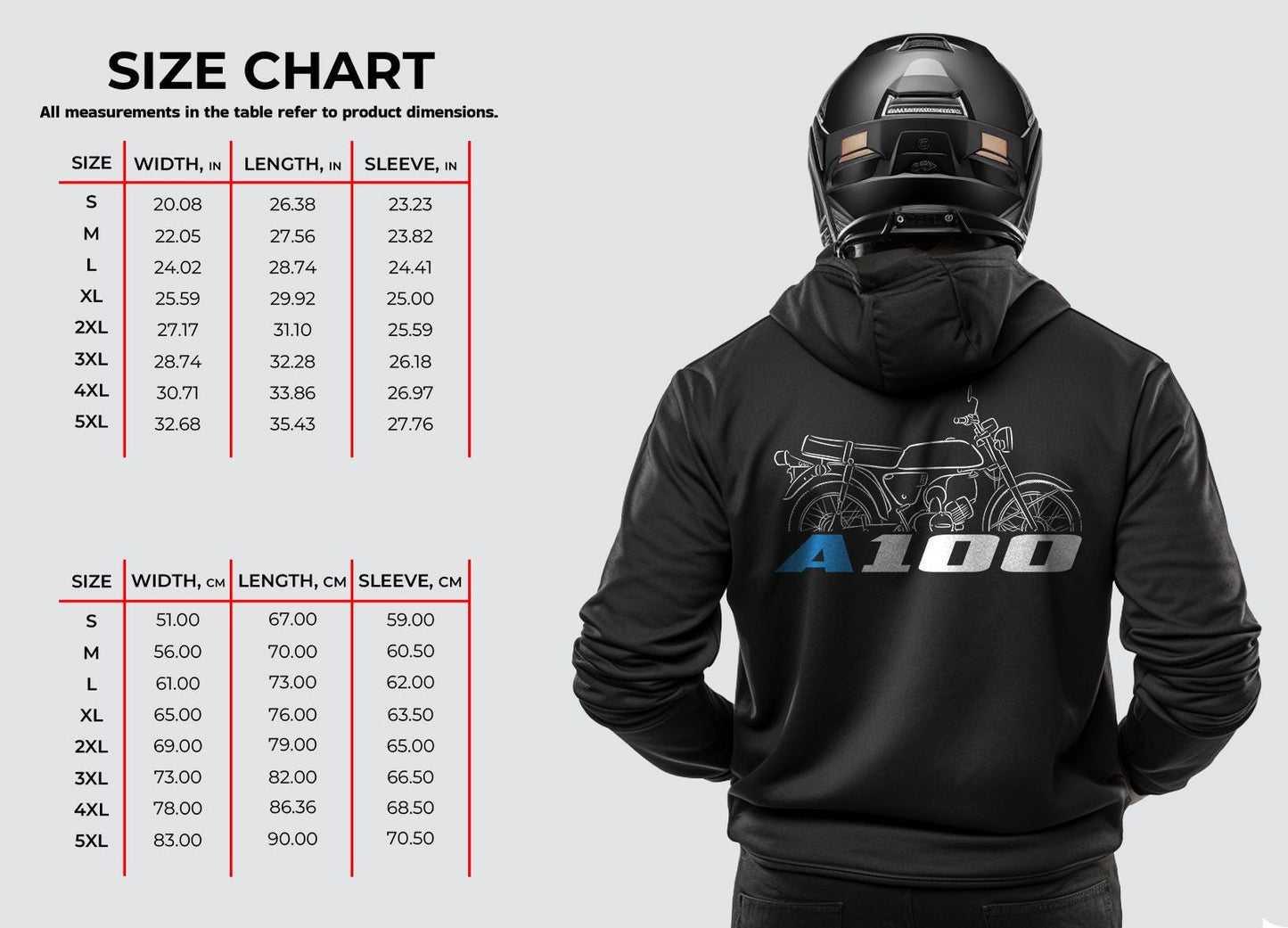 Suzuki A100 1966 - 1979 Inspired Hoodie - Motorcycle Sweatshirt for Riders