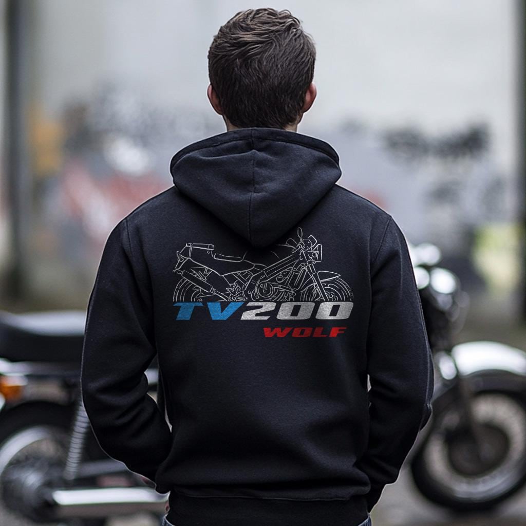Suzuki TV200 Wolf Inspired Hoodie - Motorcycle Sweatshirt for Riders