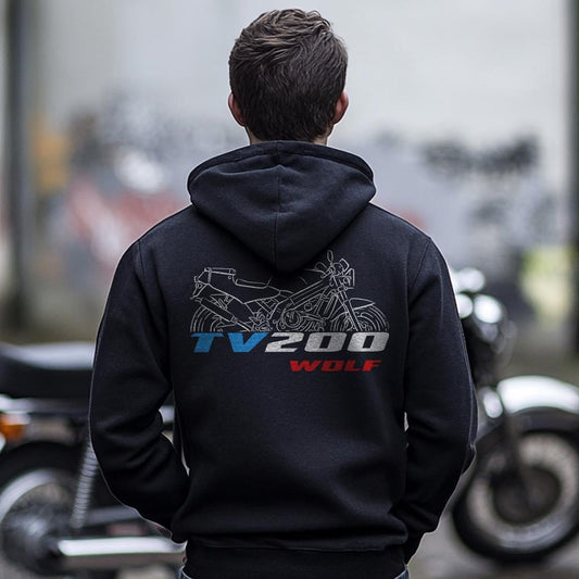 Suzuki TV200 Wolf Inspired Hoodie - Motorcycle Sweatshirt for Riders