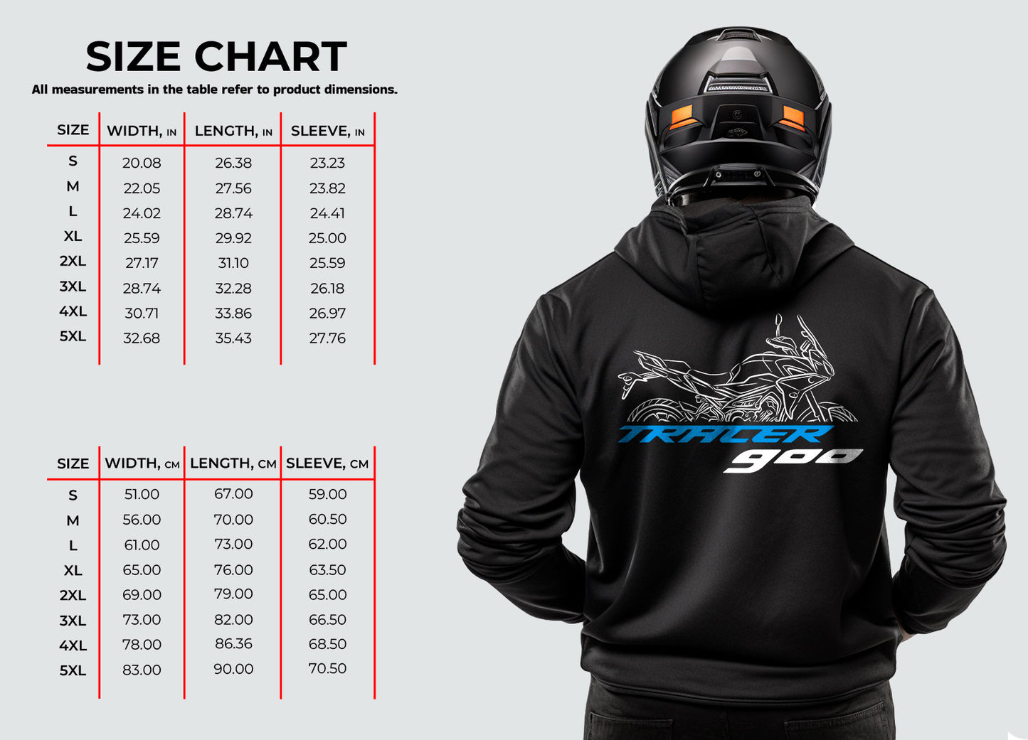 Yamaha Tracer 900 Hoodie - Motorcycle Sweatshirt for ADV Riders