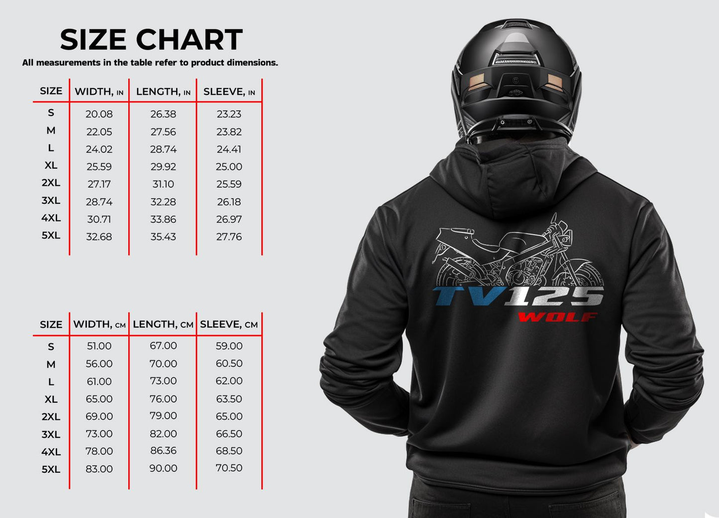 Suzuki TV125 Wolf Inspired Hoodie - Motorcycle Sweatshirt for Riders
