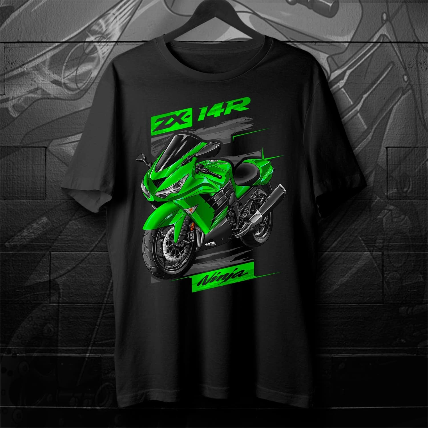 Kawasaki Ninja ZX-14R 2012-13 T-Shirt - Motorcycle Tee Shirt for Riders