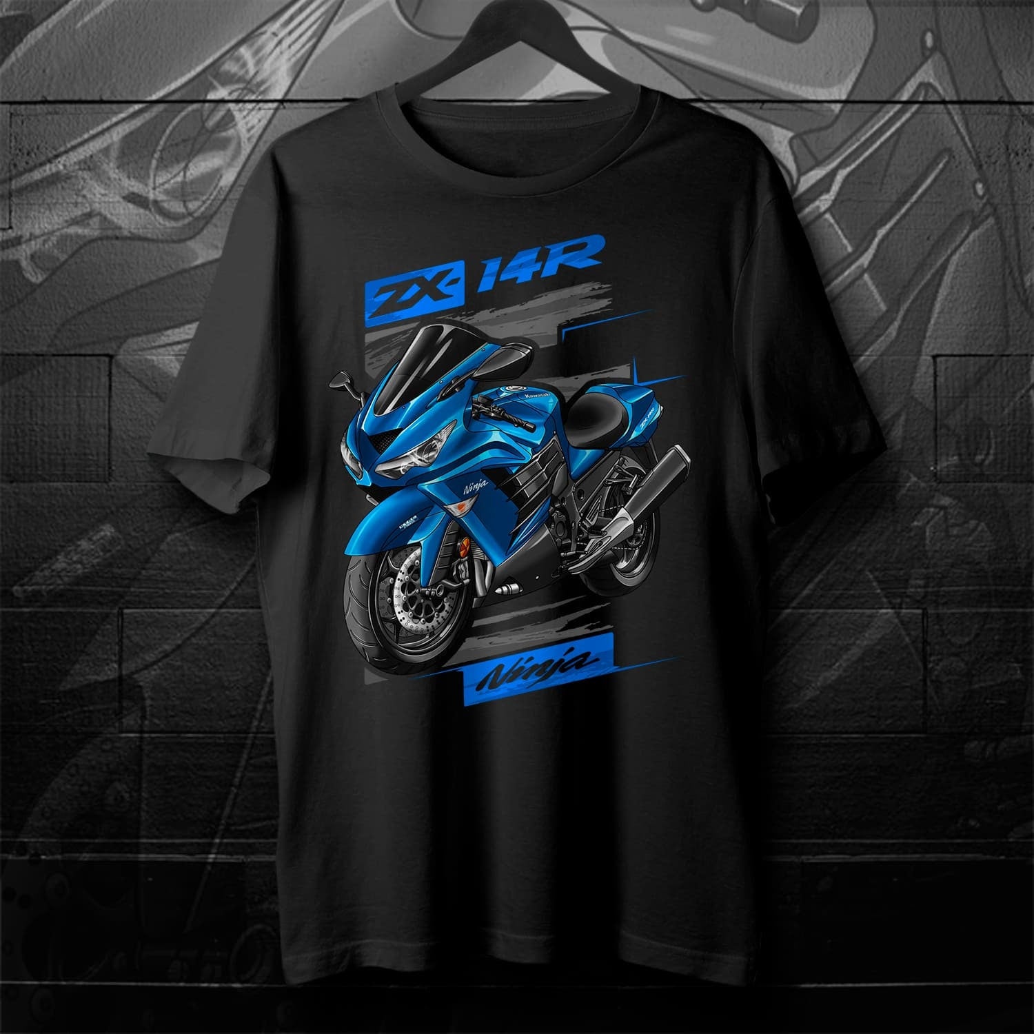 Kawasaki Ninja ZX-14R 2012-13 T-Shirt - Motorcycle Tee Shirt for Riders