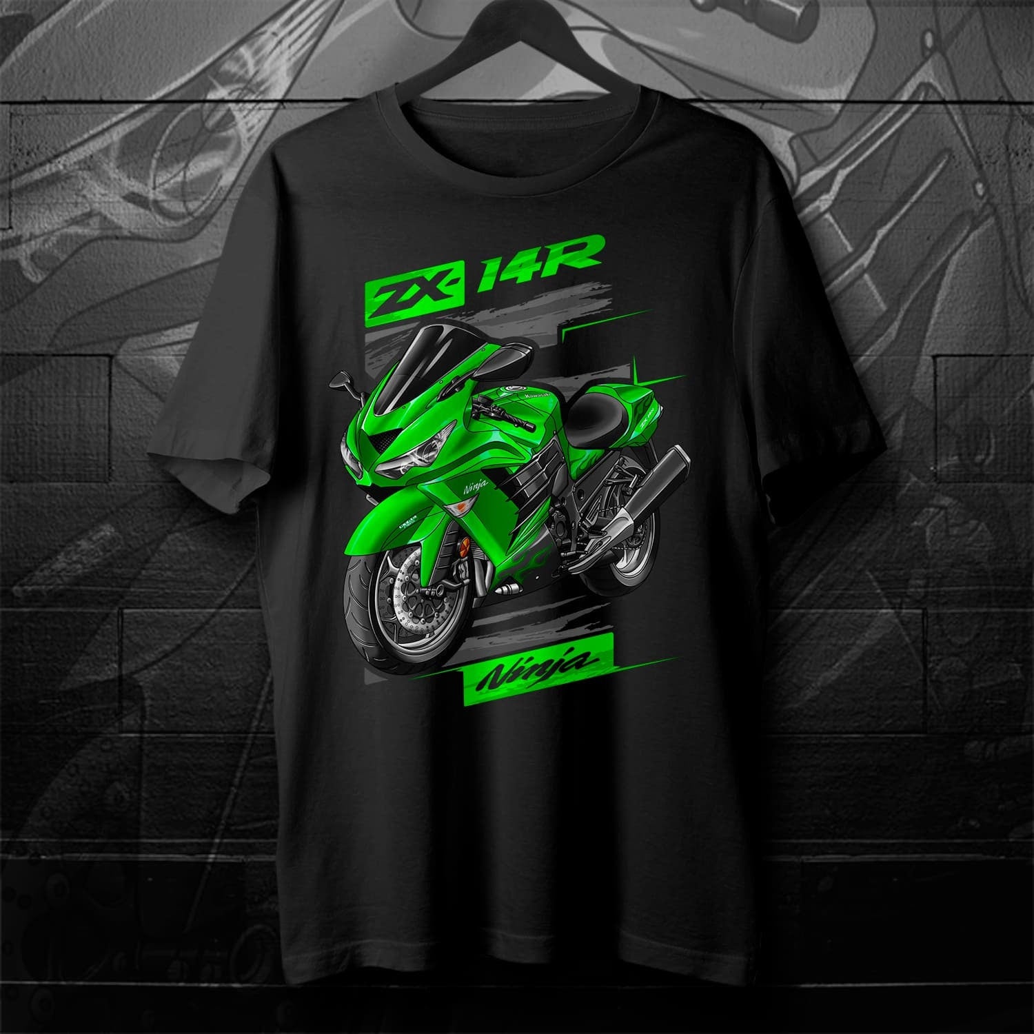 Kawasaki Ninja ZX-14R 2012-13 T-Shirt - Motorcycle Tee Shirt for Riders