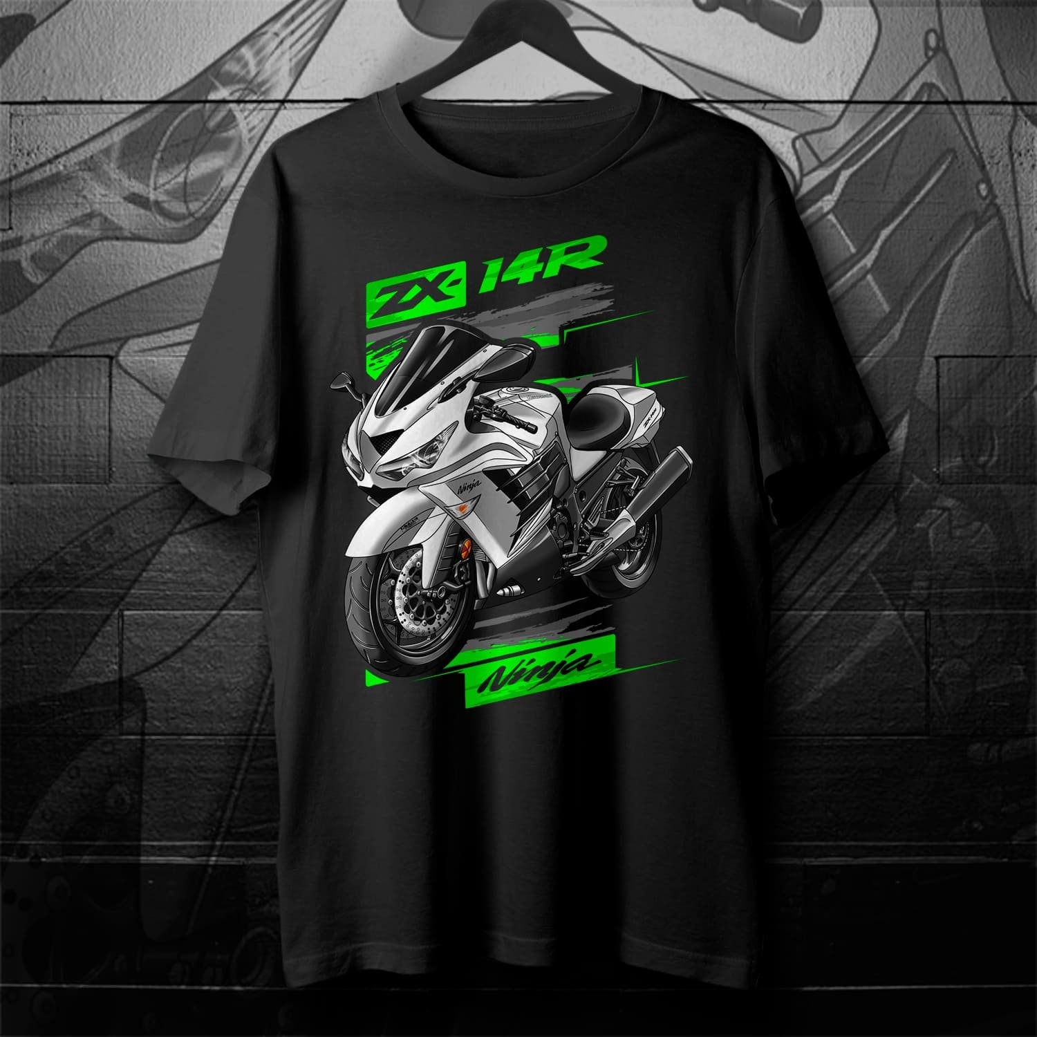 Kawasaki Ninja ZX-14R 2012-13 T-Shirt - Motorcycle Tee Shirt for Riders