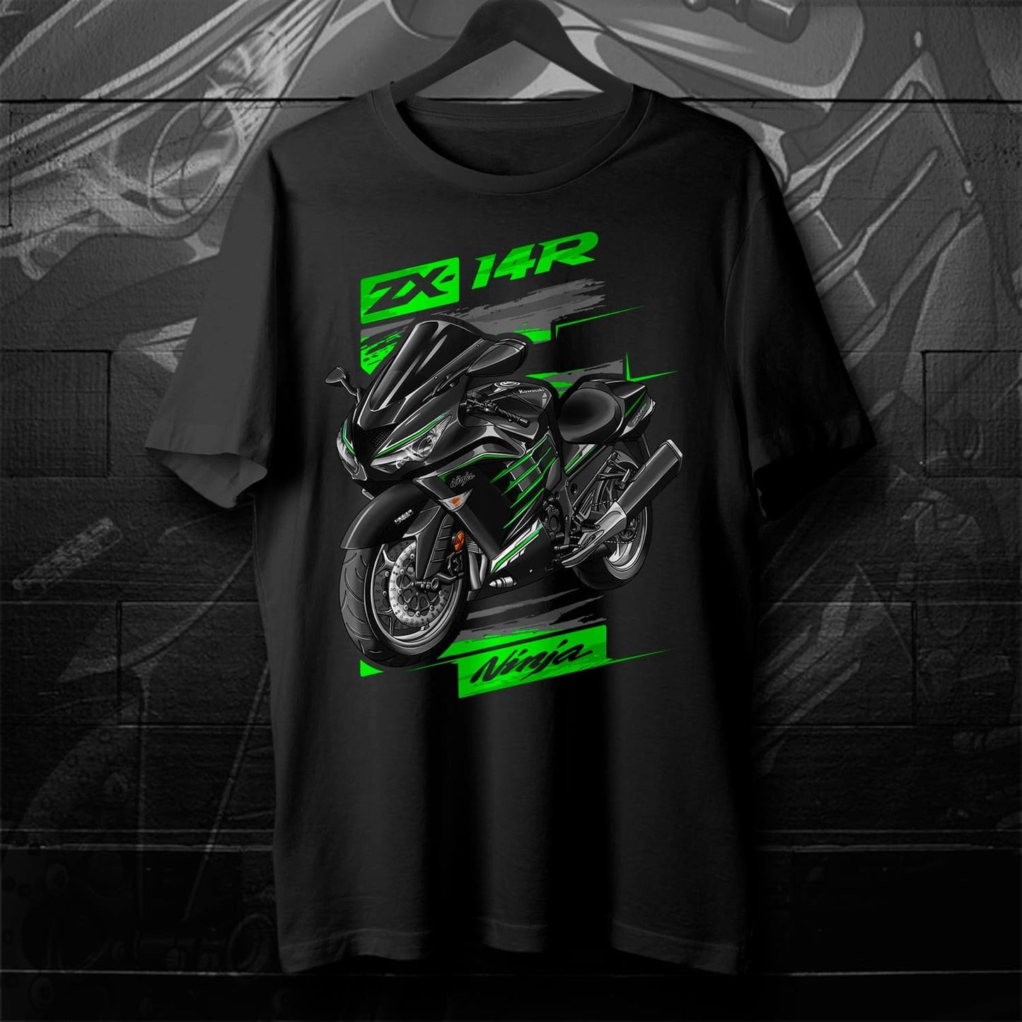 Kawasaki Ninja ZX-14R 2012-13 T-Shirt - Motorcycle Tee Shirt for Riders