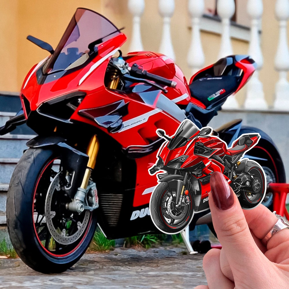 Ducati Superleggera V4 Stickers - Set of 3 Motorcycle Decals for Riders