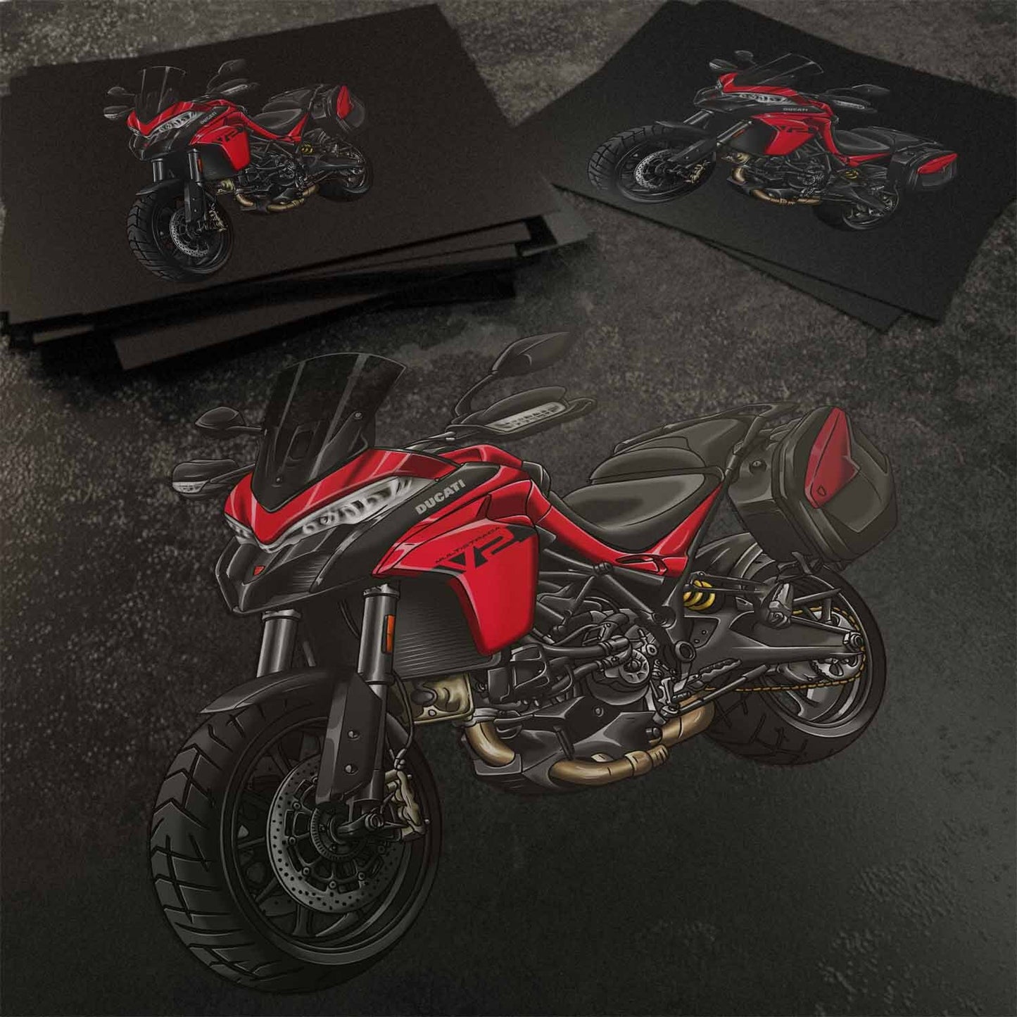 Ducati Multistrada V2 Stickers - Set of 3 Motorcycle Decals for ADV Riders