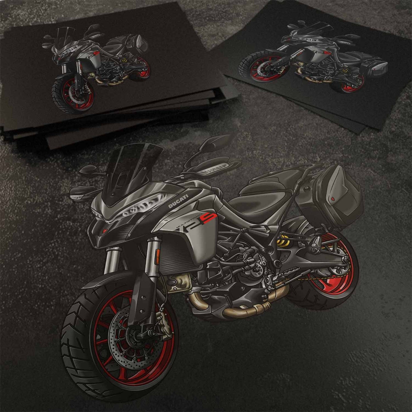 Ducati Multistrada V2 Stickers - Set of 3 Motorcycle Decals for ADV Riders