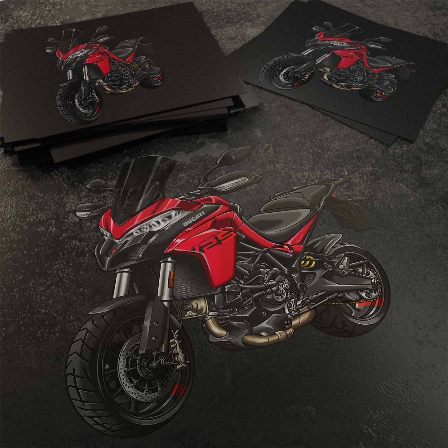 Ducati Multistrada V2 Stickers - Set of 3 Motorcycle Decals for ADV Riders