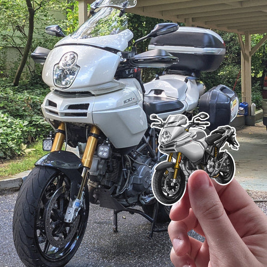 Ducati Multistrada 1100 Stickers - Set of 3 Motorcycle Decals for ADV Riders
