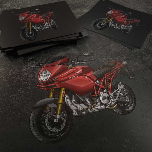 Ducati Multistrada 1100 Stickers - Set of 3 Motorcycle Decals for ADV Riders