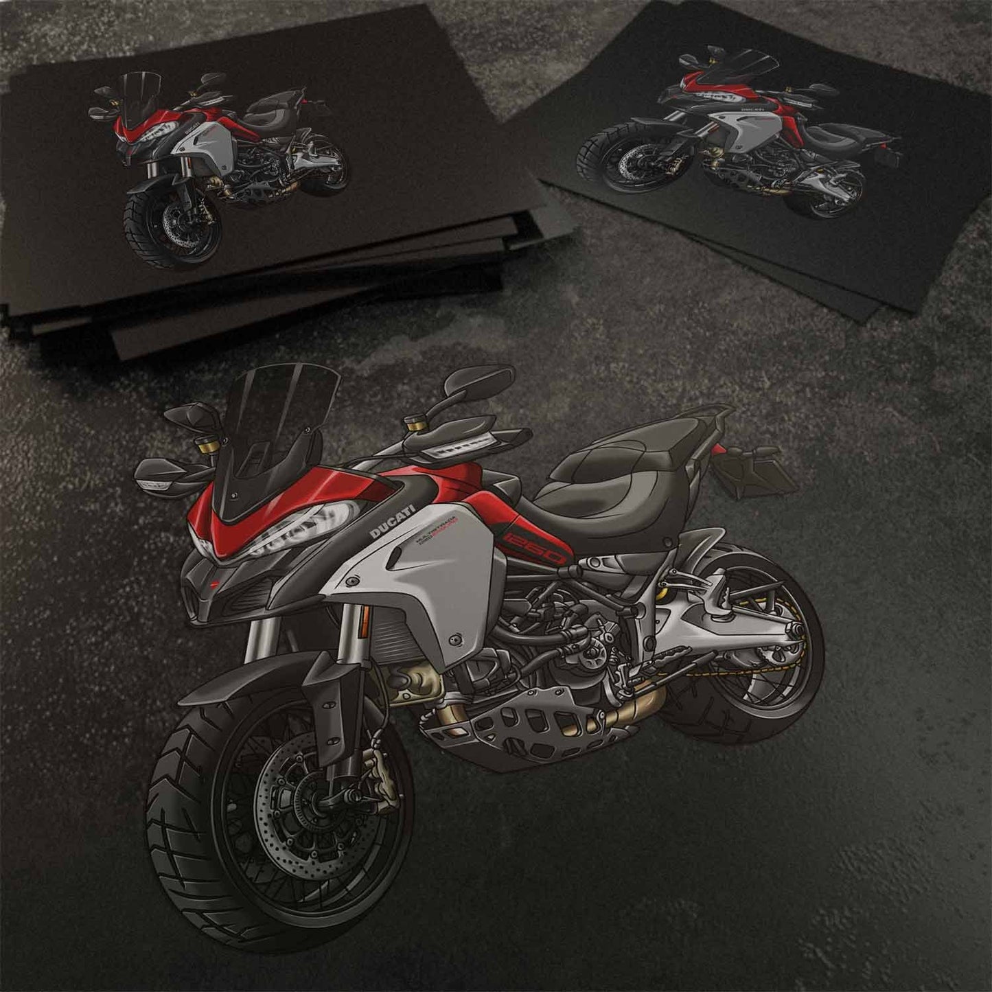 Ducati Multistrada 1260 Stickers - Set of 3 Motorcycle Decals for ADV Riders