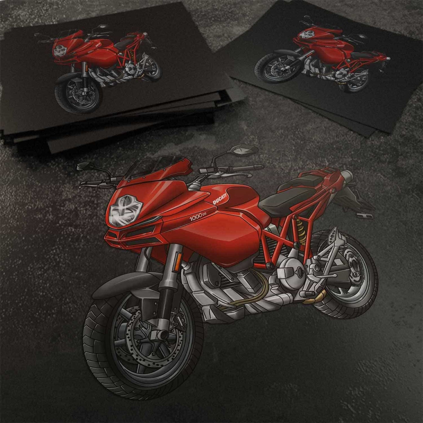 Ducati Multistrada 1000DS Stickers - Set of 3 Motorcycle Decals for ADV Riders