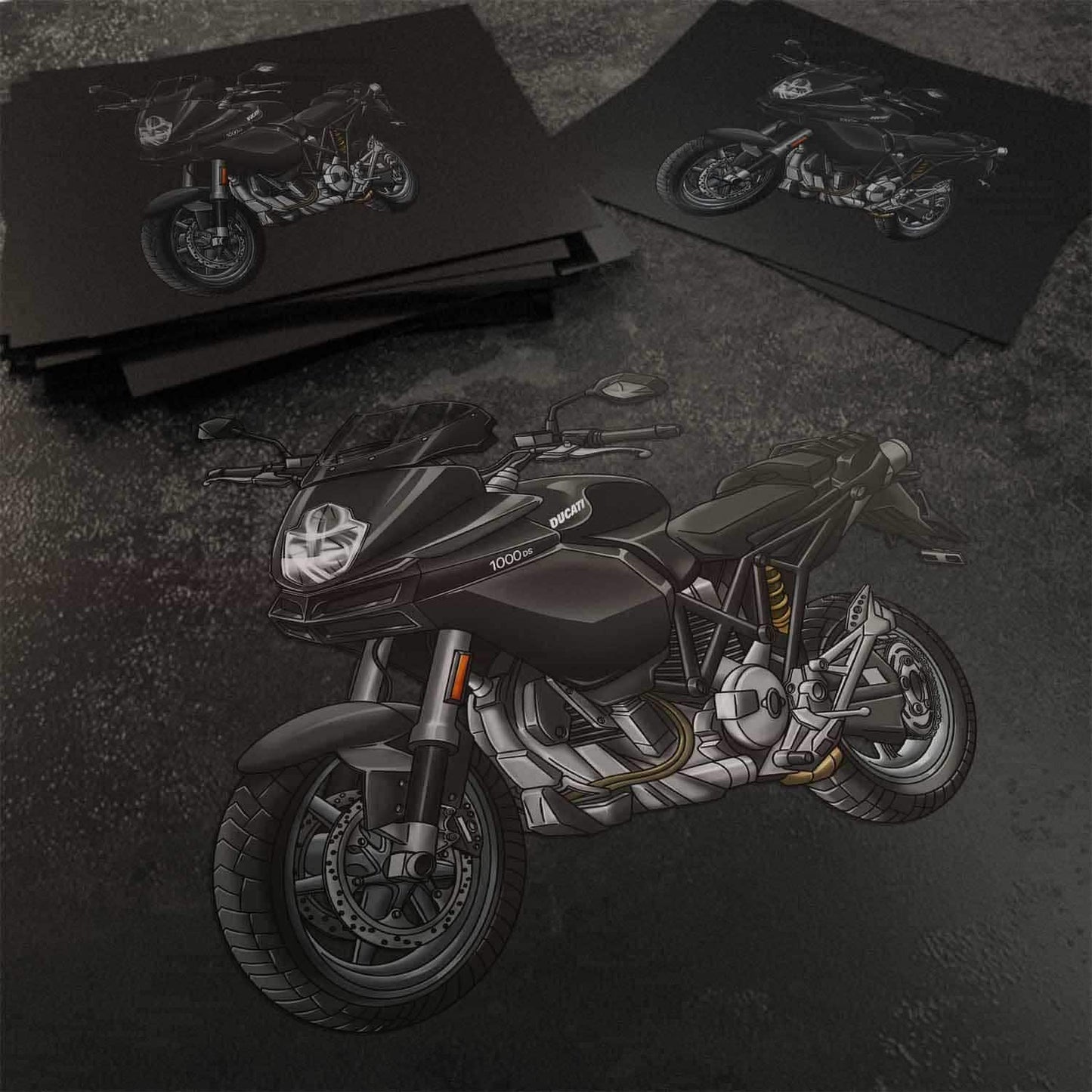 Ducati Multistrada 1000DS Stickers - Set of 3 Motorcycle Decals for ADV Riders