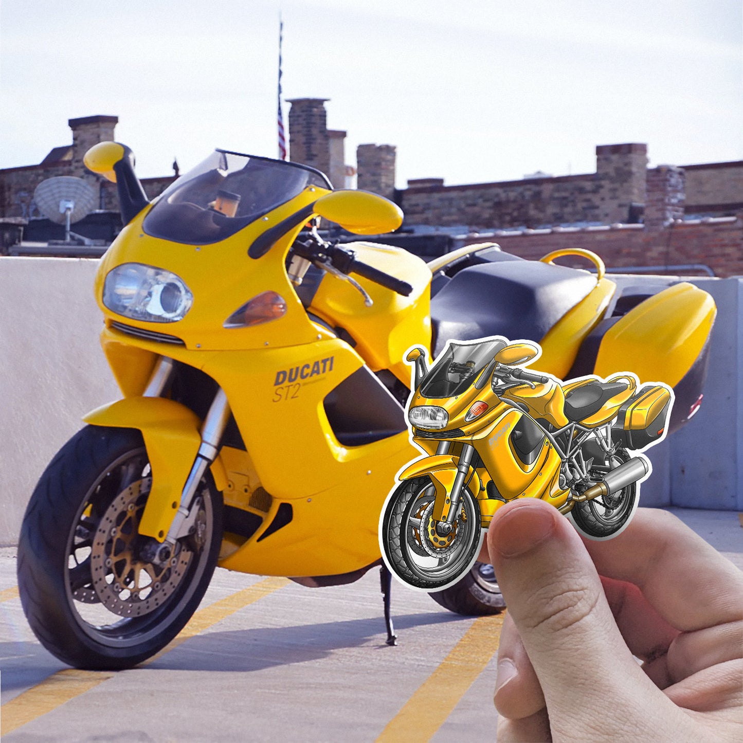 Ducati ST2 Stickers - Set of 3 Motorcycle Decals for Riders