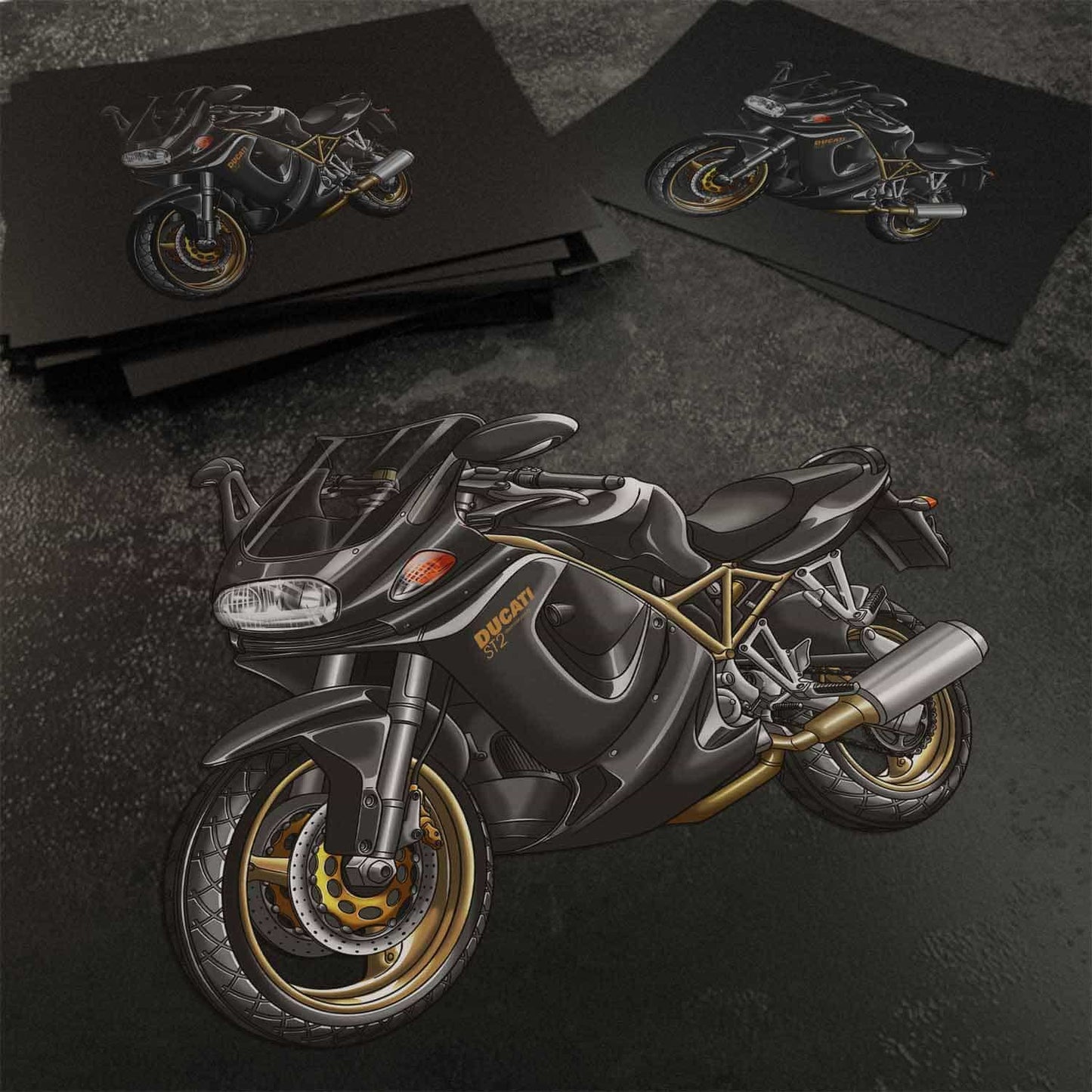 Ducati ST2 Stickers - Set of 3 Motorcycle Decals for Riders
