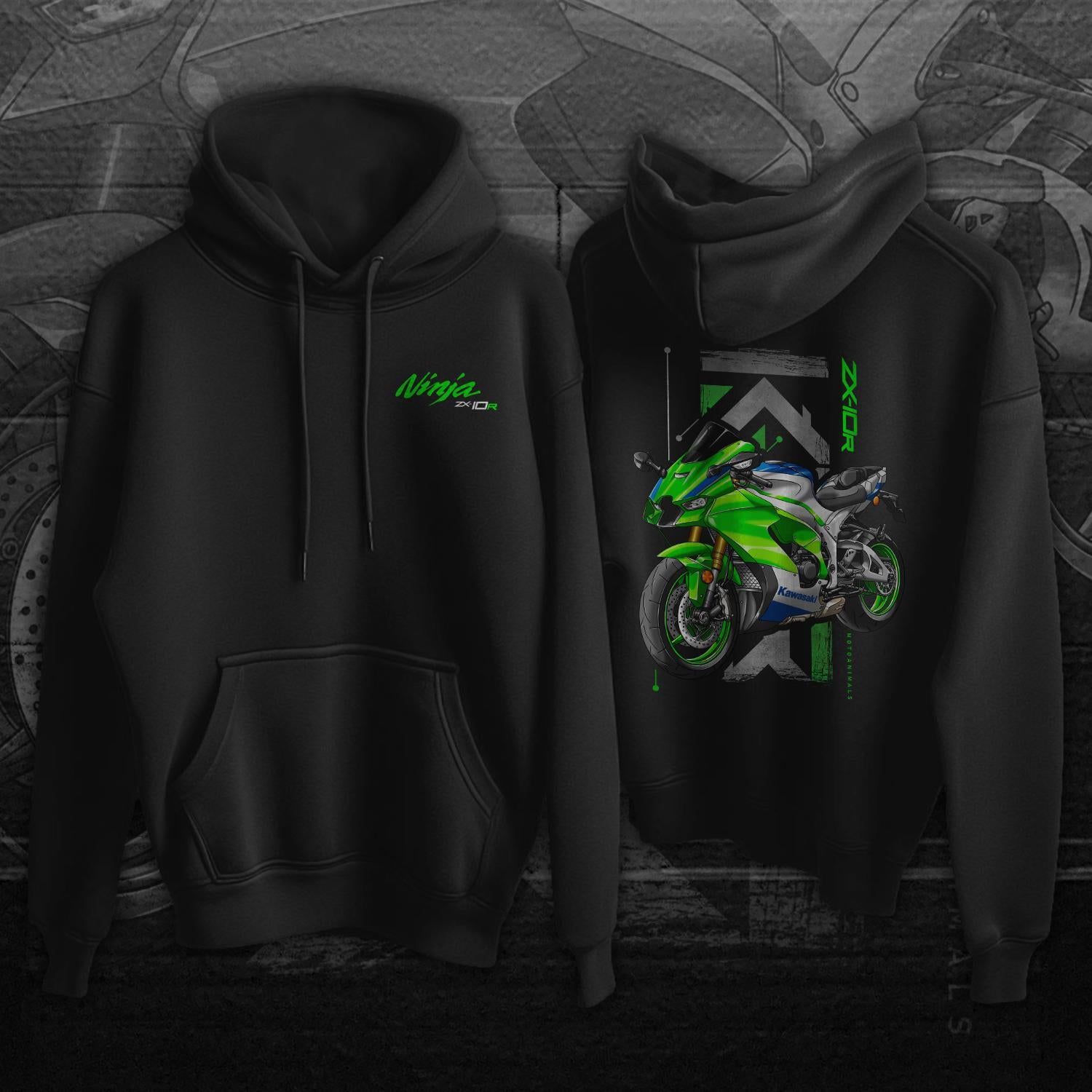 Kawasaki Ninja ZX-10R Inspired Hoodie - Motorcycle Sweatshirt for Riders