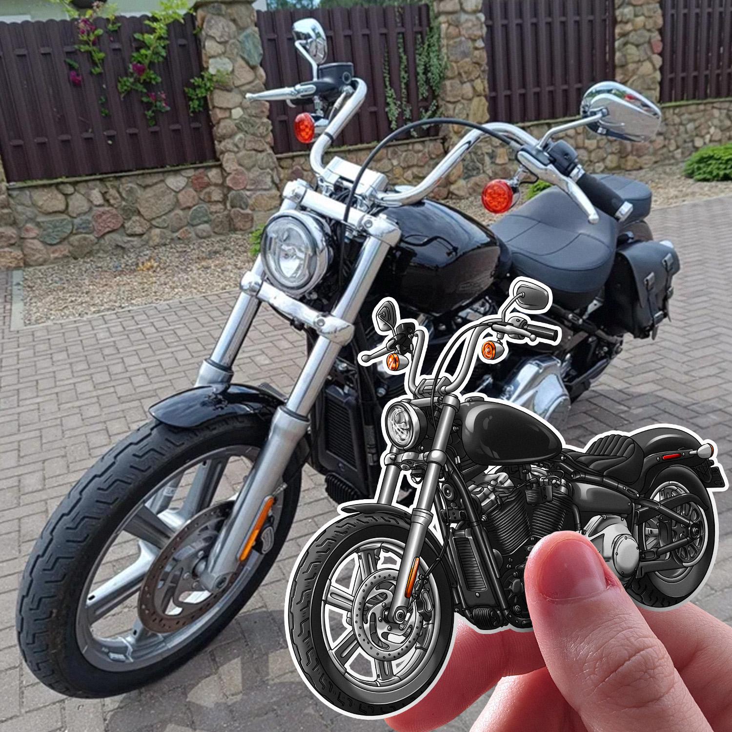 Harley Softail Standard FXST 2020-24 Inspired Stickers - Set of 3 Biker Motorcycle Decals