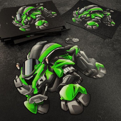 Kawasaki Ninja ZX-10R Inspired Stickers - Set of 3 Motorcycle Decals for Riders