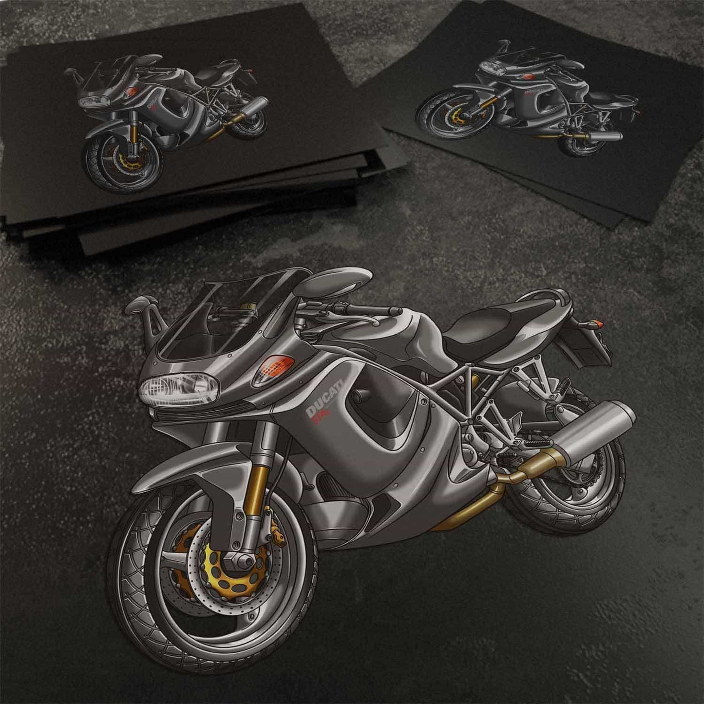 Ducati ST4 Stickers - Set of 3 Motorcycle Decals for Riders