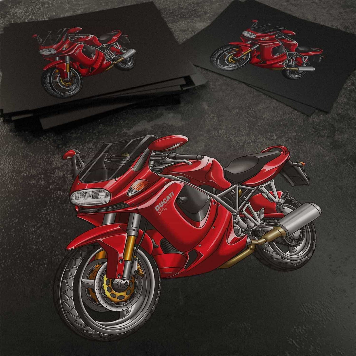 Ducati ST4 Stickers - Set of 3 Motorcycle Decals for Riders