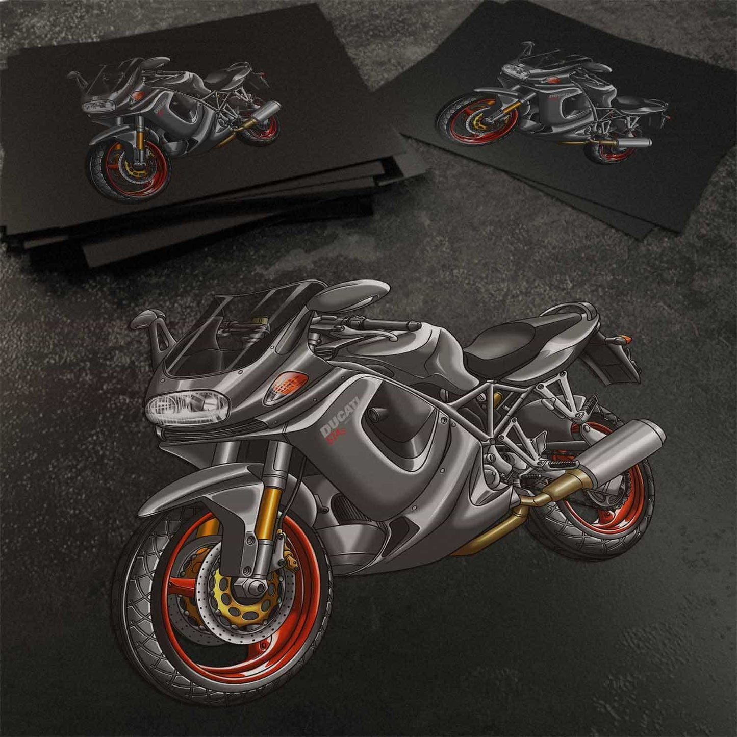 Ducati ST4 Stickers - Set of 3 Motorcycle Decals for Riders